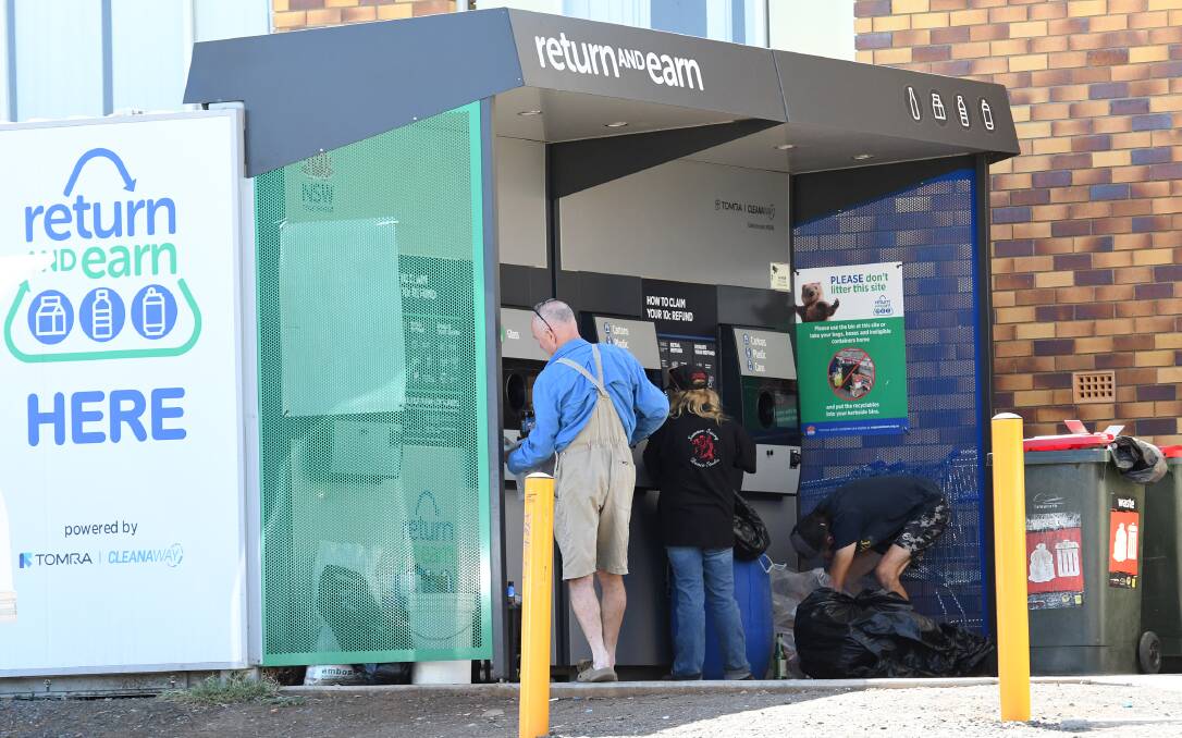 Cashing in: One Tamworth machine recorded over 40,000 bottles and cans returned in one day following the Australia Day long weekend. Photo: Gareth Gardner