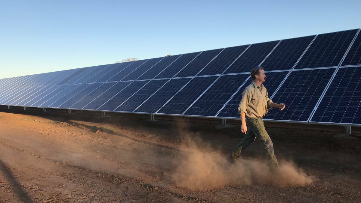 Pumped up: Narromine cotton farmer Jon Elder's 500kW solar diesel hybrid system saves 175,000 litres of diesel and 500 tonnes of carbon emissions a year.