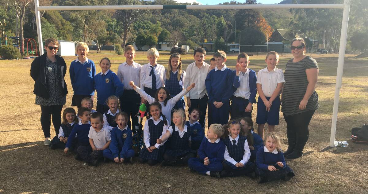 Pumped: The Woolomin students are over the moon with their end of week activities which include sleeping outside to look at the stars, and then launching rockets at them.