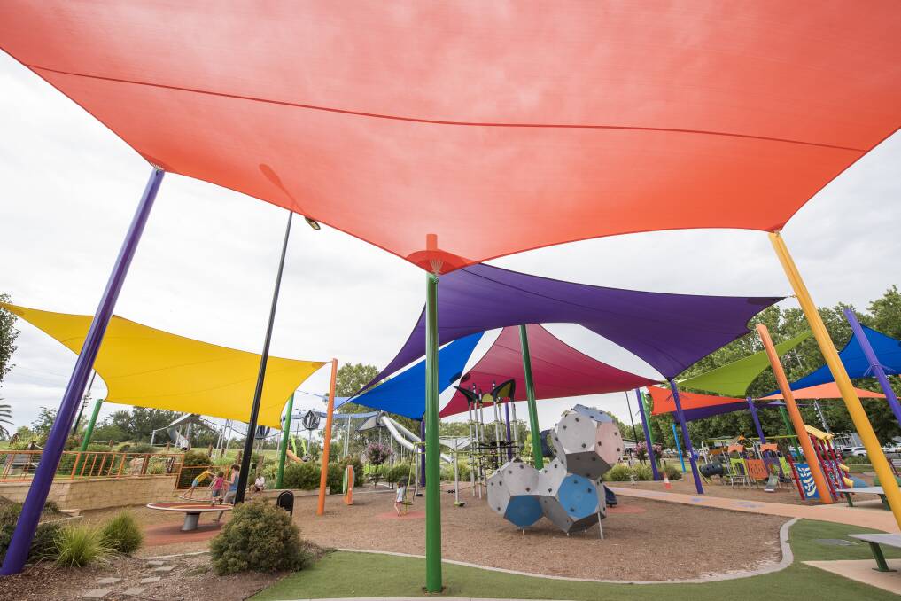 Sail away: The nine new shade sails are the finishing touch on the highly succesful Regional Playground.