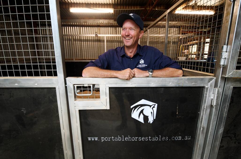 Stable business: Craig Vincent and his Portable Horse Stables are one of two Tamworth startups up for gongs at the State Business Awards on Friday. Photo: Gareth Gardner