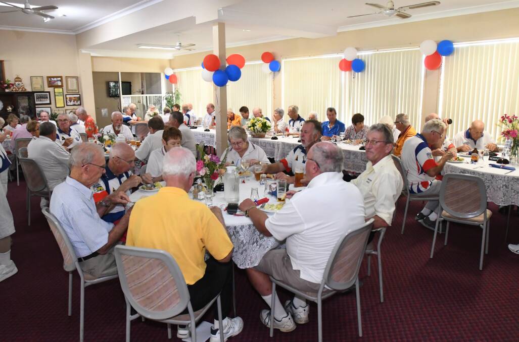 Tradition: To celebrate the century members do what bowling clubs do best, a good lunch, a laugh and a game of bowls. Photo: Peter Hardin