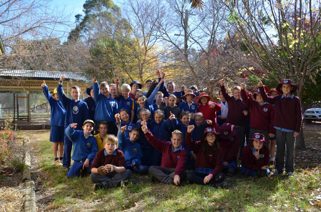 Canberra or bust: The students from seven small schools are off to the nation's capital ona  five day excursion. Photo: Chris Bath