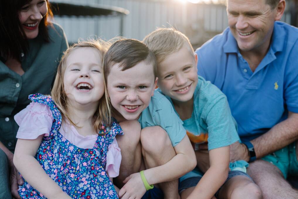 Chipping in: Tamworth will host an 80's themed charity golf day for Mindi, Victoria, Alexander, Harrison and Aaron Binnie, who have been on a "rollercoaster ride" since Victoria, 3, was diagnosed with DIPG. Photo: Little Rascals