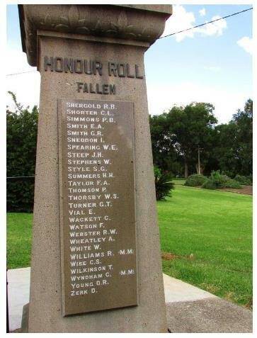 Honoured: Cecil Wise's name is inscribed on the Anzac Park Gate in Tamworth, as well as on the war memorial at Hallsville.