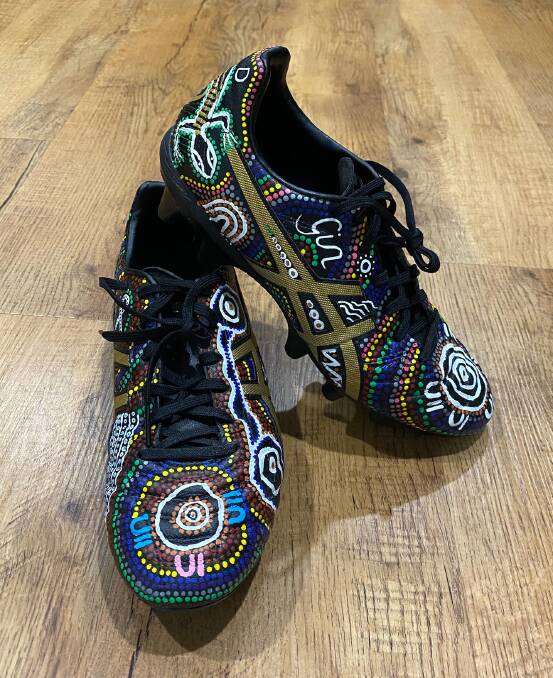 INCREDIBLE: Jess Hall's custom-painted boots. Photo: Supplied