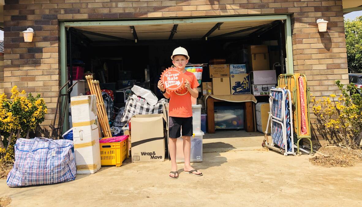 Tamworth resident Caroline Rothwell's grandson, Delko, is ready to help out at his grandmother's garage sale on the weekend. Photo: Supplied