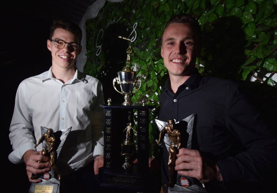 BEST AND FAIREST: Edward George and Kaleb Crowhurst were joint winners of the Damien Wendt Trophy in 2020. Photo: Ben Jaffrey