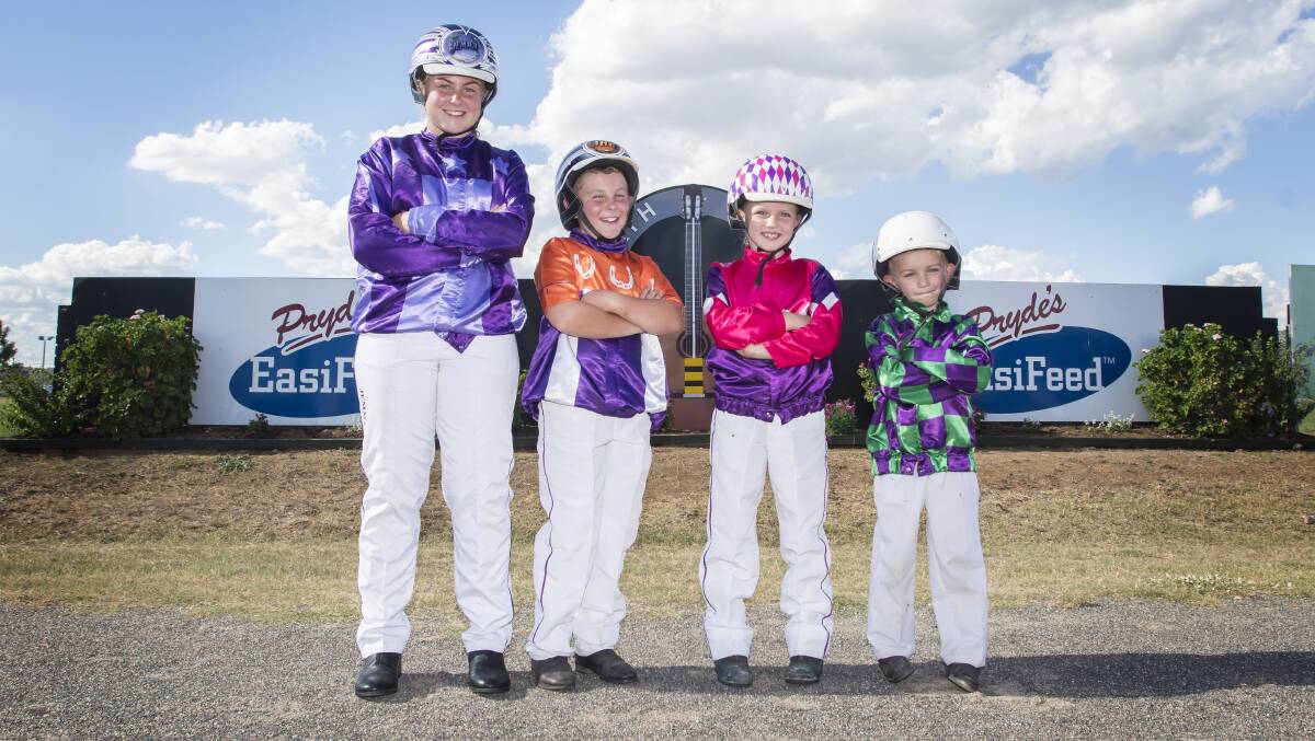 FAMILY AFFAIR: Jemma, 16, Jye, 10, Morgan, 8, and Nash, 5, will all compete at the Tamworth Paceway this weekend. Photo: Peter Hardin