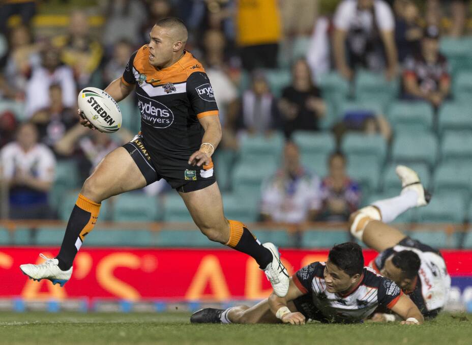Tuimoala Lolohea is one Tiger that could play on Scully Park next year. Photo: AAP Image/Craig Golding