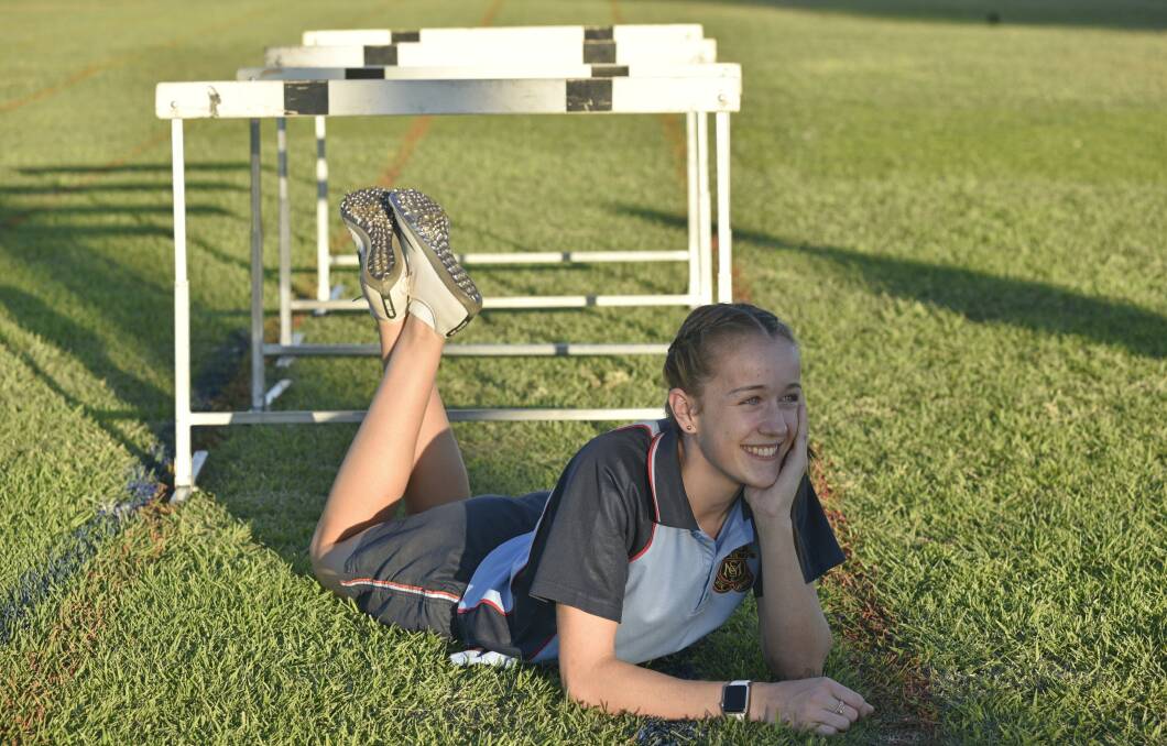 HIGH HOPES: Gunnedah's Yasmin Thomas will head into Friday's national athletics championships as the seventh seed in the under-17 100 metre hurdles. Photo: Billy Jupp