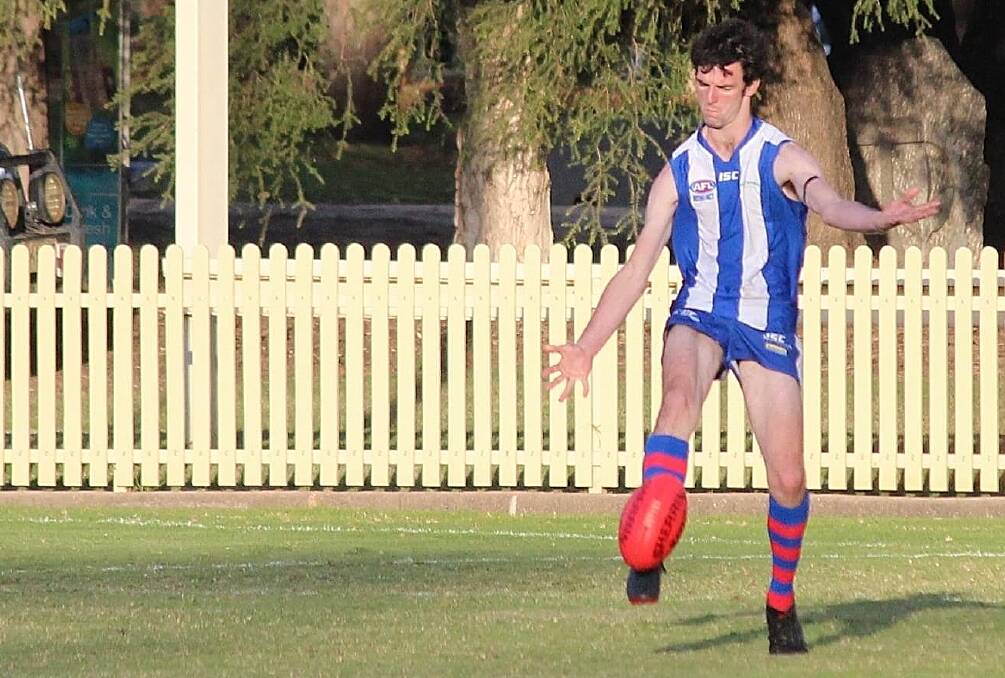 SHIFT: James Vallender has played up forward the last couple of weeks. He kicked six goals on the weekend against the Moree-Narrabri joint venture. Photo: Supplied