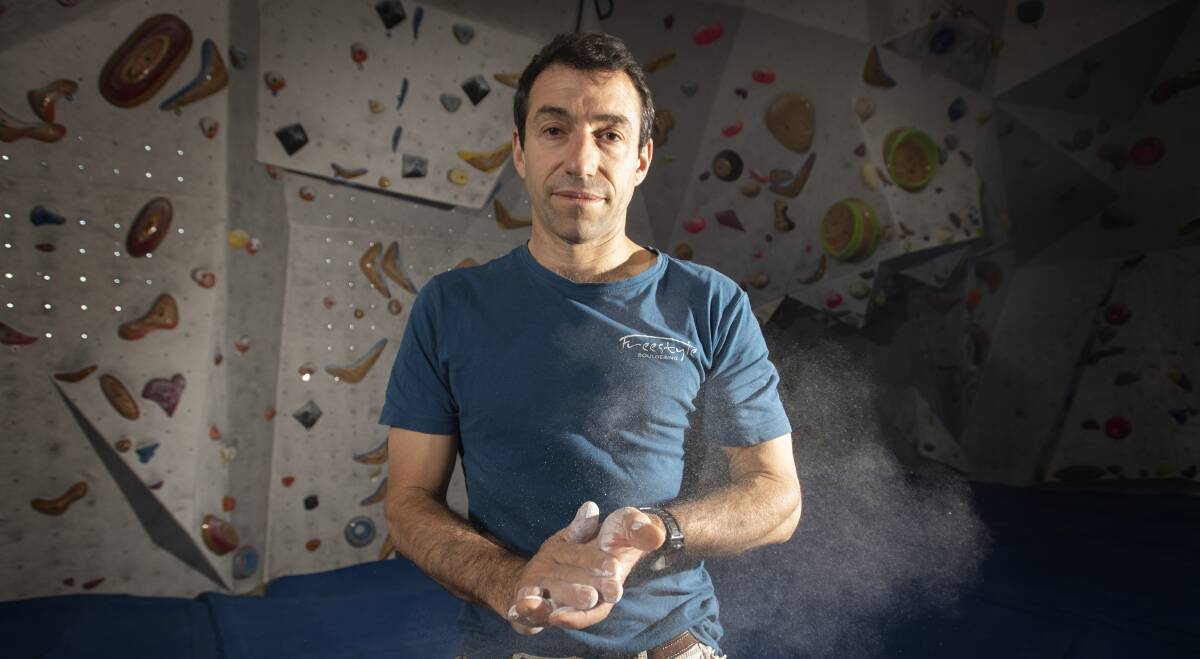 GROWTH: Chris Eather at the Freestyle Bouldering Gym where some schools now do sport sessions. Photo: Peter Hardin