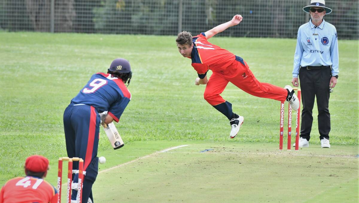 QUICK: Matt Holmes sends one down for Central North at the Country Colts Carnival in Bathurst. Photo: Chris Seabrook