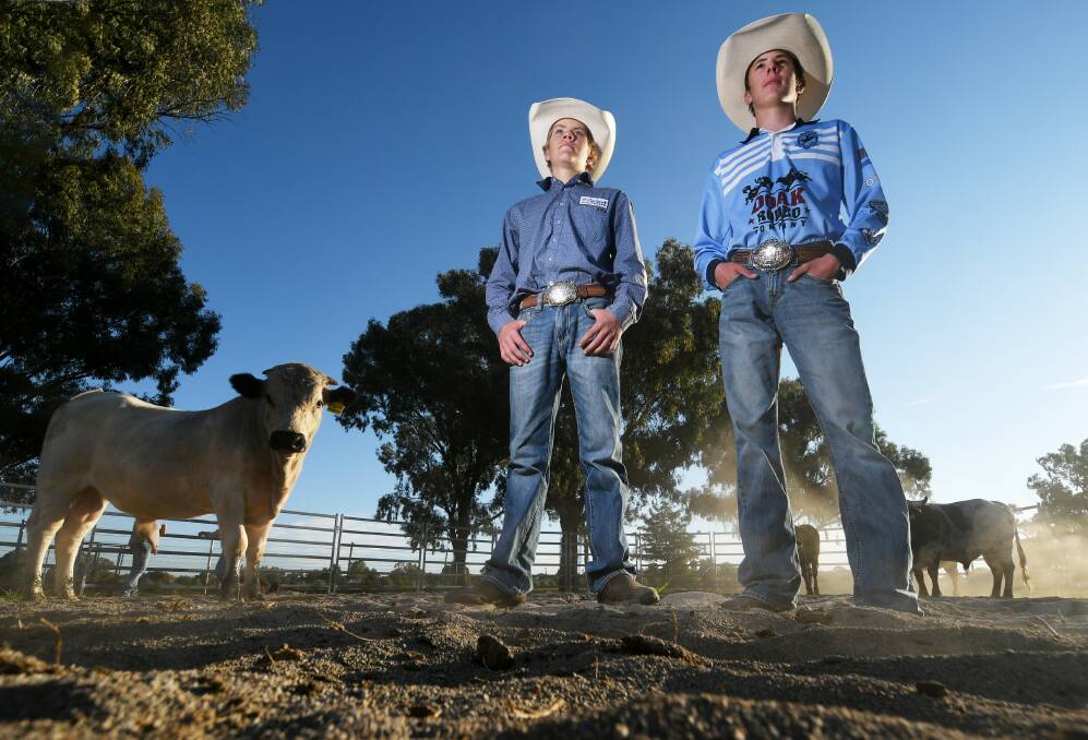 READY TO GO: Colby Edgar and Blake Christie have made the trek up to Gracemere for the Australian Mini Bull Championships. Photo: Gareth Gardner