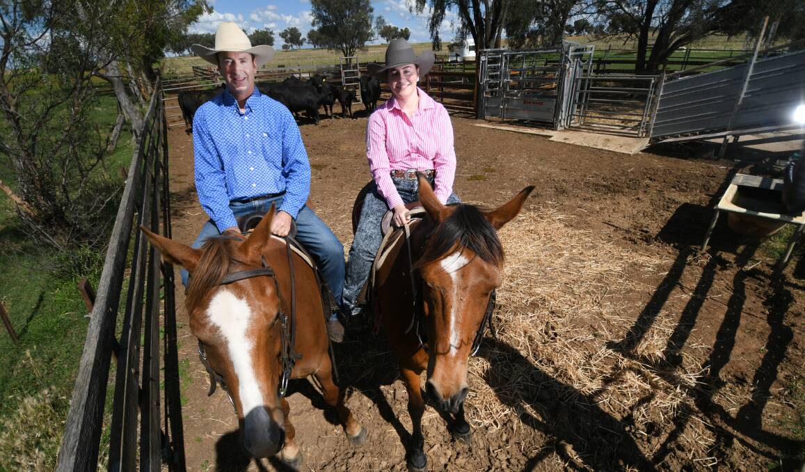 HEADING OVERSEAS: Paul and Sophie McCulloch have been training hard in preparation for the Cinch Ranch Western Sorting Bowl National Championships. Photo: Gareth Gardner