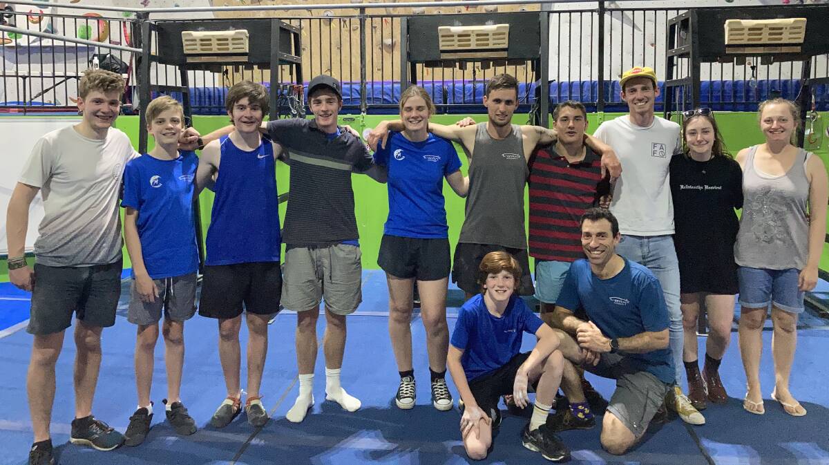 REPRESENTATIVES: Most of the Tamworth team got some last-minute training in at Freestyle Bouldering Gym on Tuesday night. Absentees: Henry George, Zita Betts, Huw Jones. Photo: Supplied