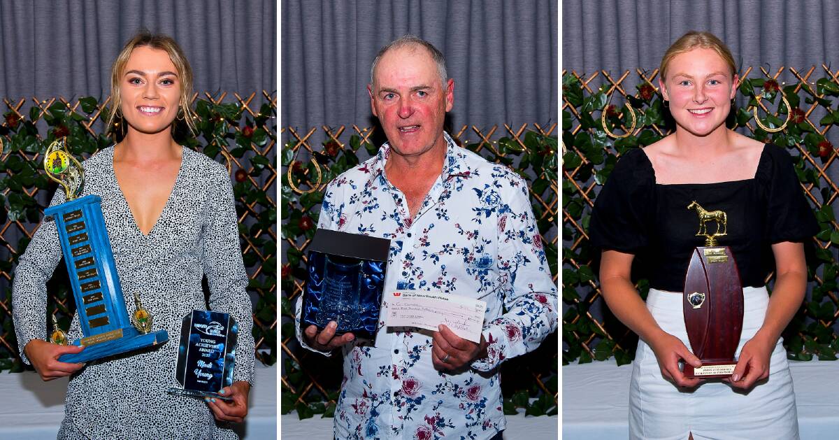FANTASTIC FAMILY: Madi Young, Greg Coney and Jemma Coney with their awards from the night. Photos: PeterMac Photography