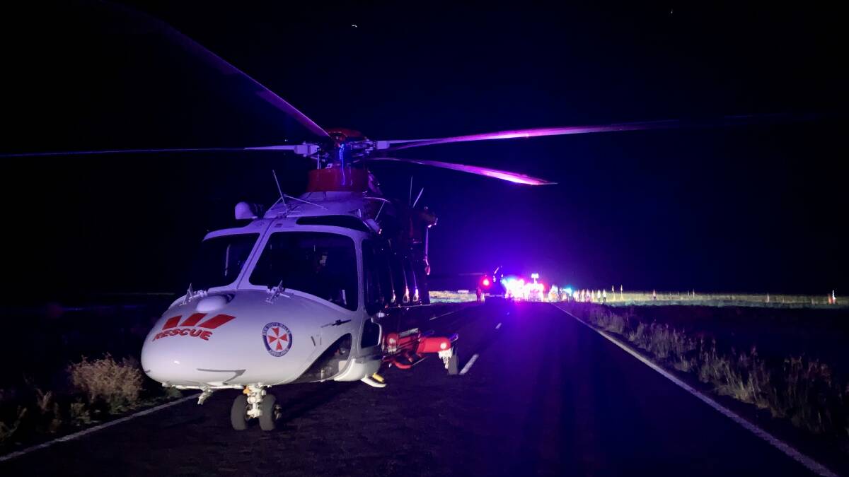 Rescue chopper airlifts man to hospital after motorbike accident