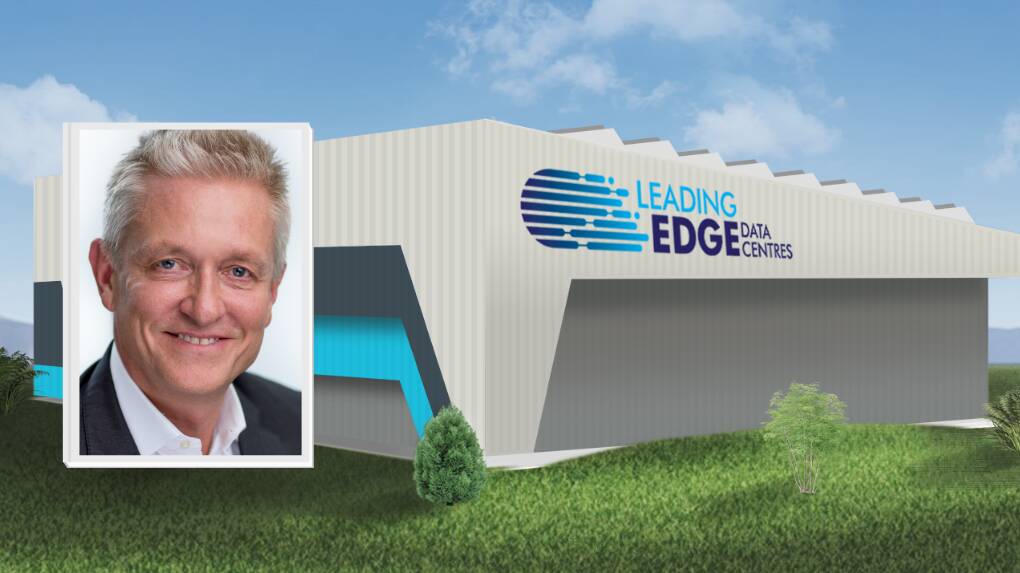 START-UP: A look at that the data centre would like (main) and Leading Edge DC CEO Chris Thorpe (inset). Photo: Leading Edge DC