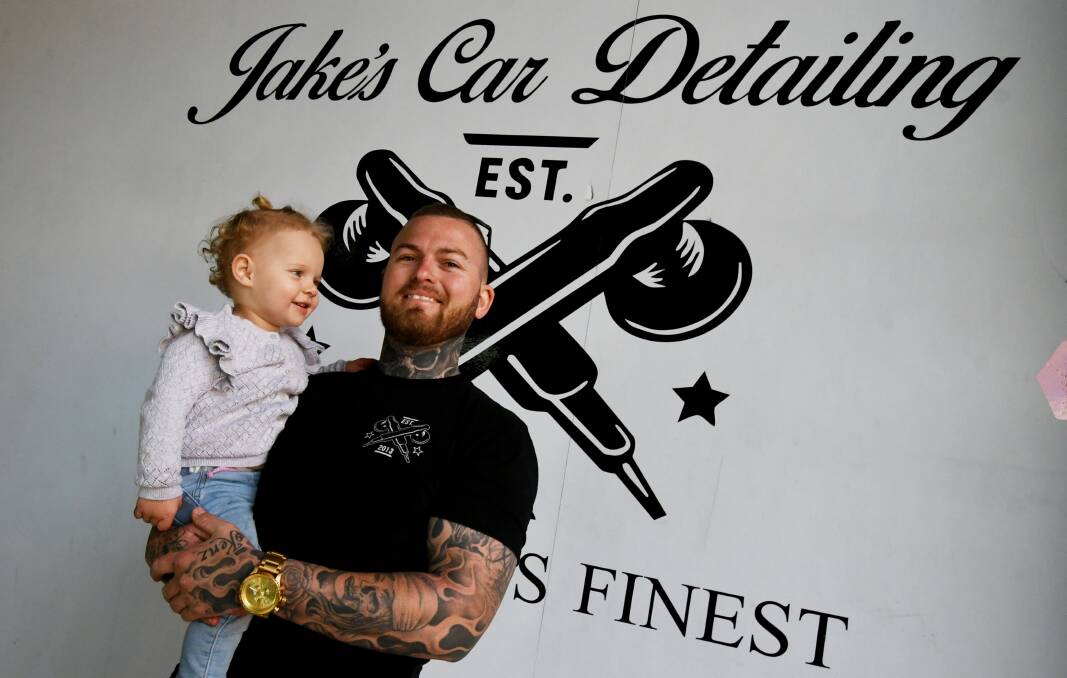 BOOST: Jake and MaKenzie Hockley at Jake's Car Detailing where the fundraiser was held. Photo: Gareth Gardner