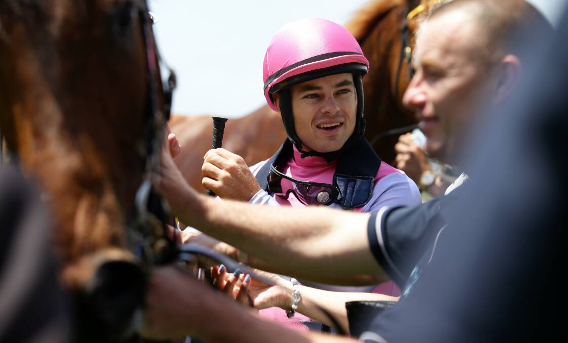 IN THE SADDLE: Aaron Bullock, pictured at Newcastle Jockey Club, will steer Exitozo in the John “Mouse” Sinclair Cup. Photo: Jonathan Carroll