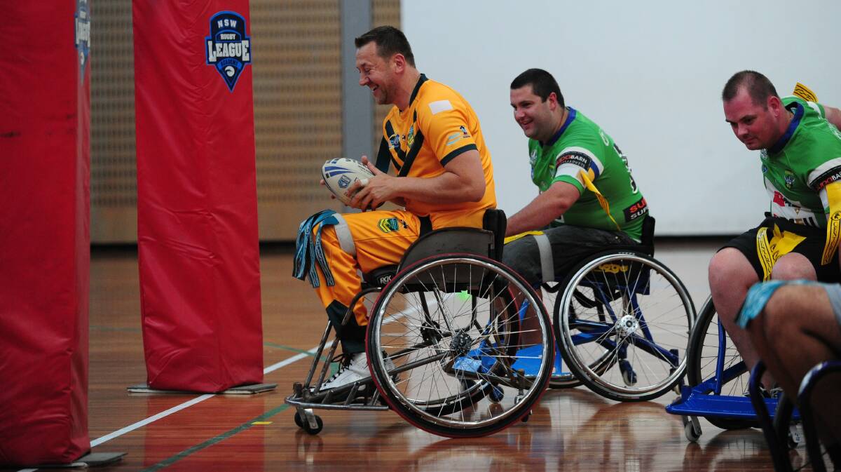 A wheelchair rugby league festival is on in Tamworth. Photo: Katherine Griffiths