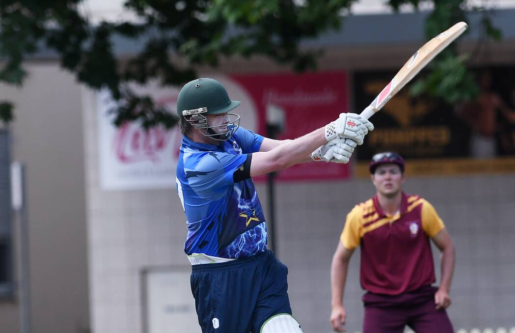ALL OUT ATTACK: Ben Middlebrook swings hard early in his innings against City United on Sunday. Photo: Gareth Gardner