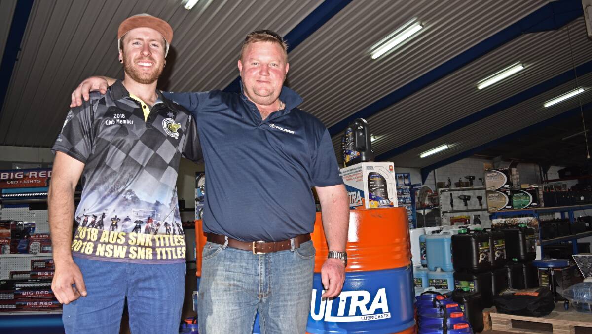 Jordy Dall with sponsor Nick Paull from Ultra Lubricants.