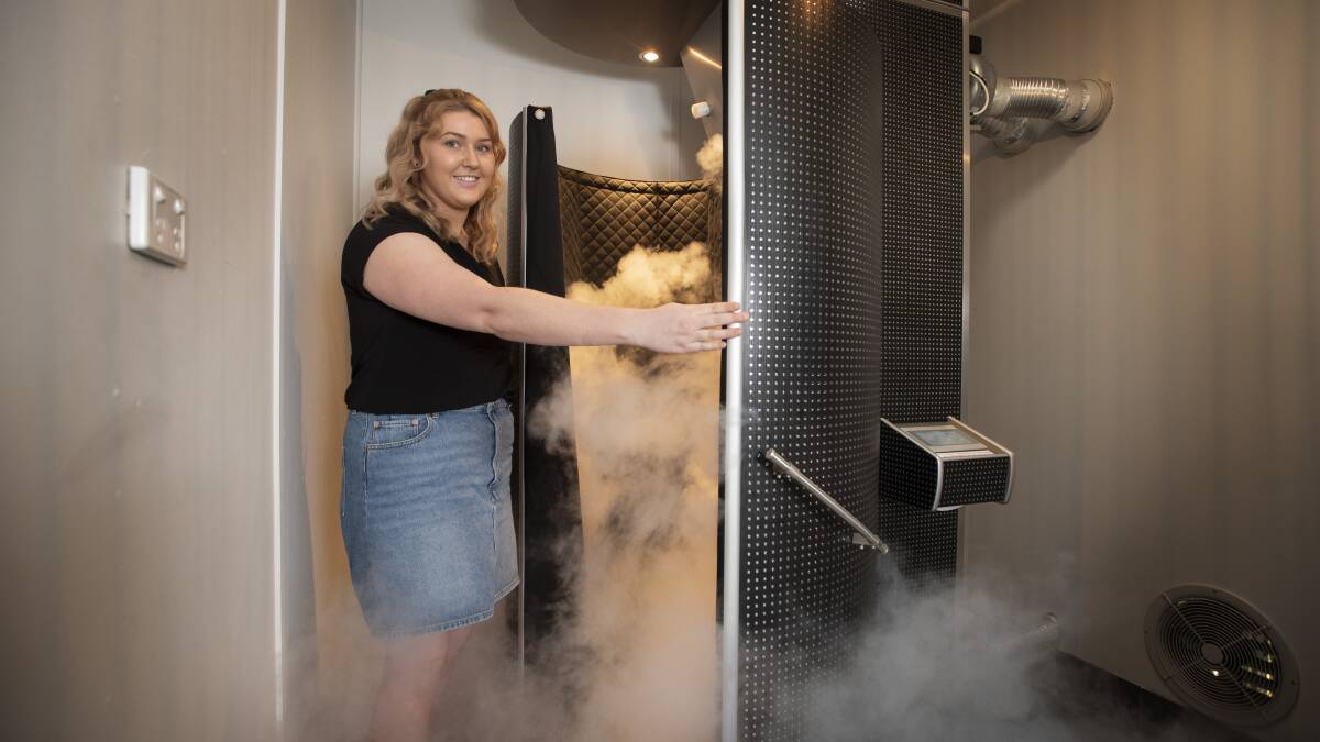 FREEZING: The cryotherapy chamber gets down to -150 degrees. The session takes just three minutes. Photo: Peter Hardin