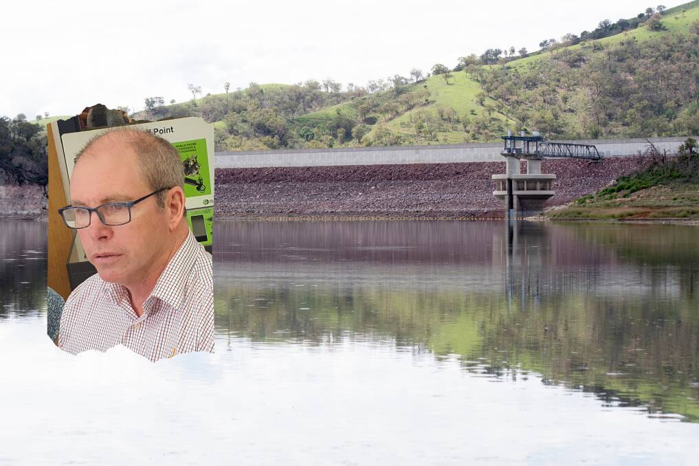 MISSING OUT: Tamworth council water director Bruce Logan, inset, said flows in the Peel River above Chaffey Dam had been "stop-start". Photo: Ben Jaffrey/Peter Hardin