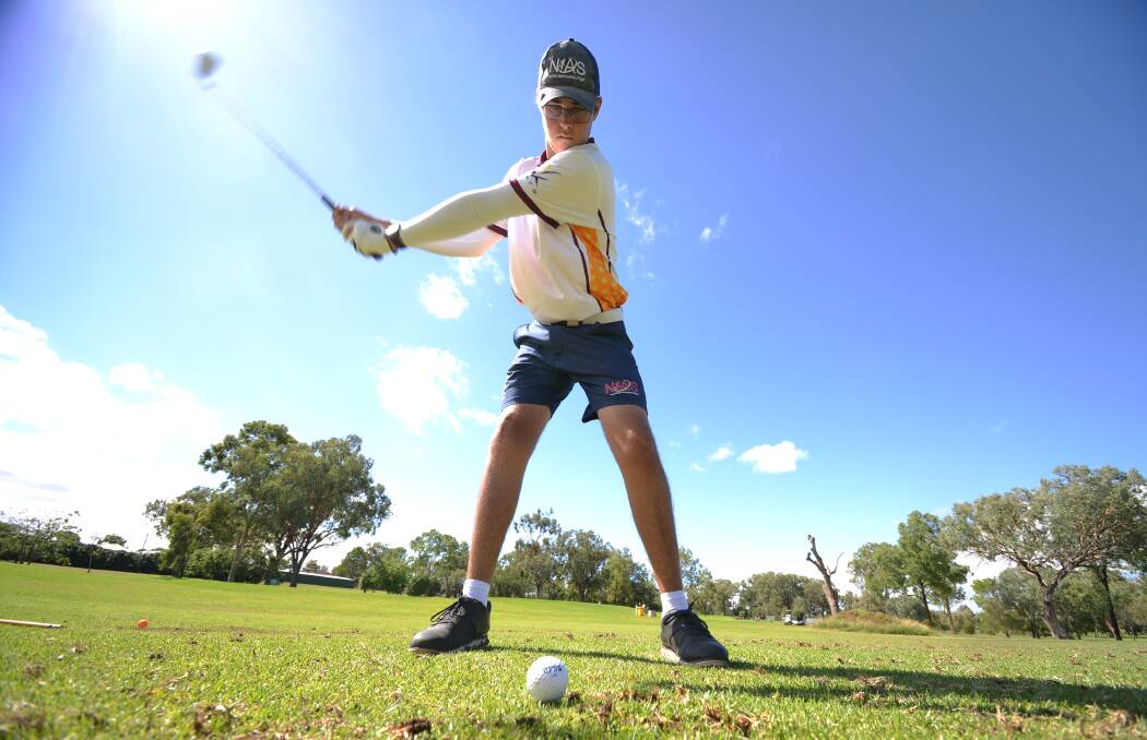 Ryan McKinnon playing at the Tamworth Golf Course.