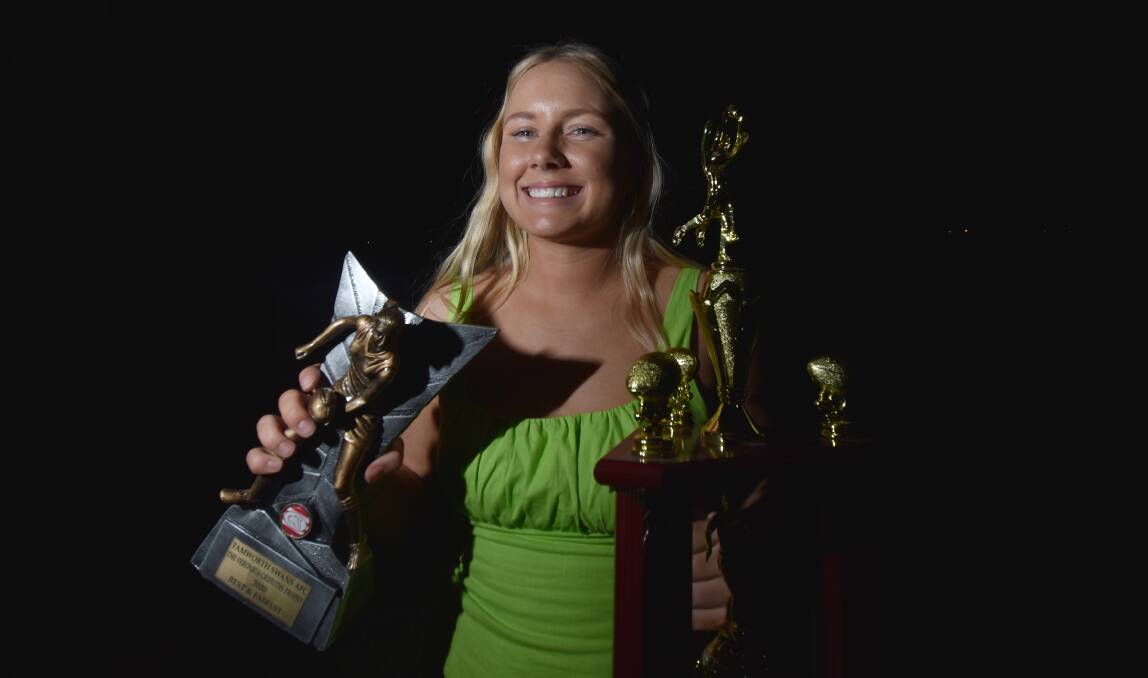 WHAT A YEAR: Billie Mitchell added another trophy to her cabinet when she took out the Swans women's best and fairest award. Photo: Ben Jaffrey