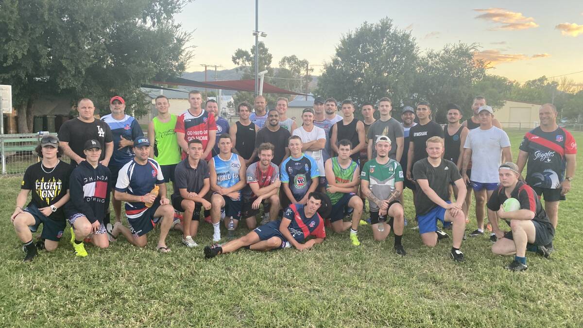 TURNOUT: The Roosters men at training last week. Photo: Supplied