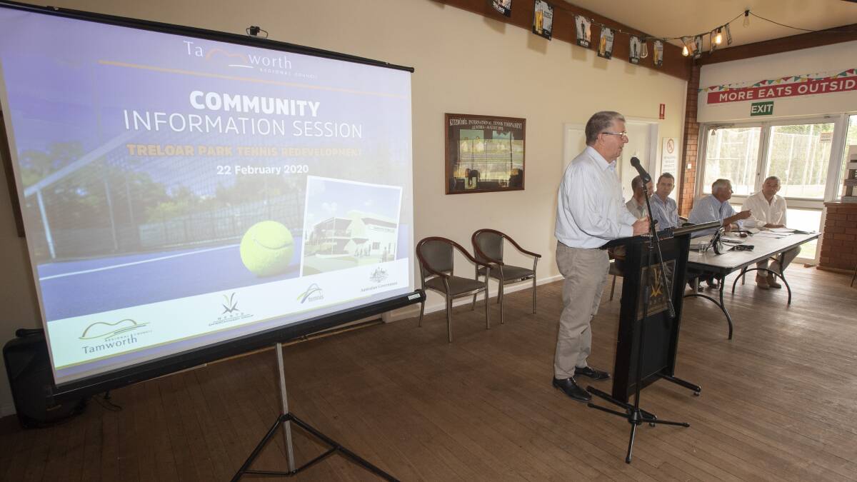 Representatives from TRC, Tennis NSW and Wests attended the meeting. Photo: Peter Hardin