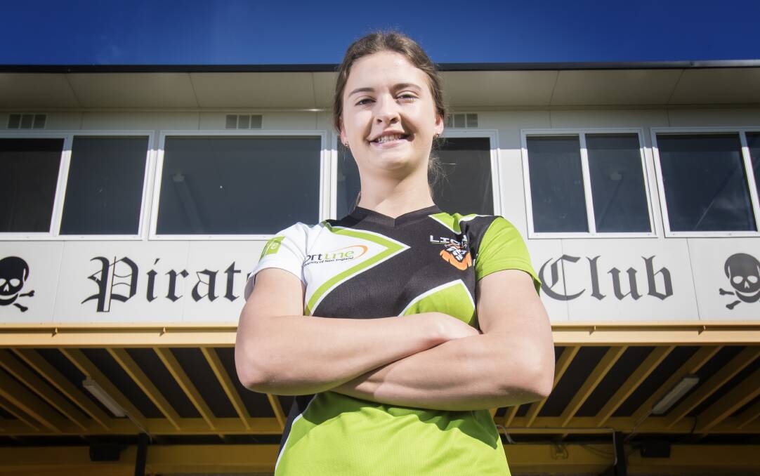 SELECTION: Sharnee Magner at Pirates Rugby Club's home ground Ken Chillingworth Oval. Photo: Peter Hardin