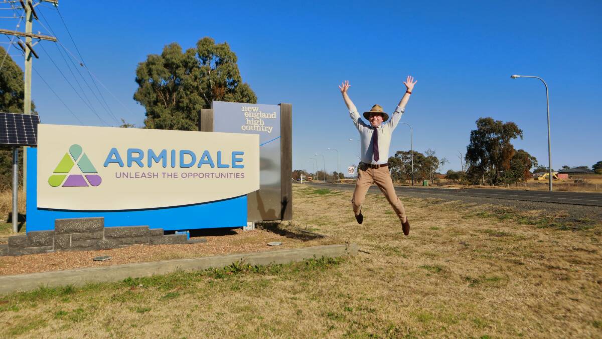Jumping for job: Northern Tablelands MP Adam Marshall said the decentralisation of the Department of Regional NSW would create 100 new jobs in Armidale. Photo: file