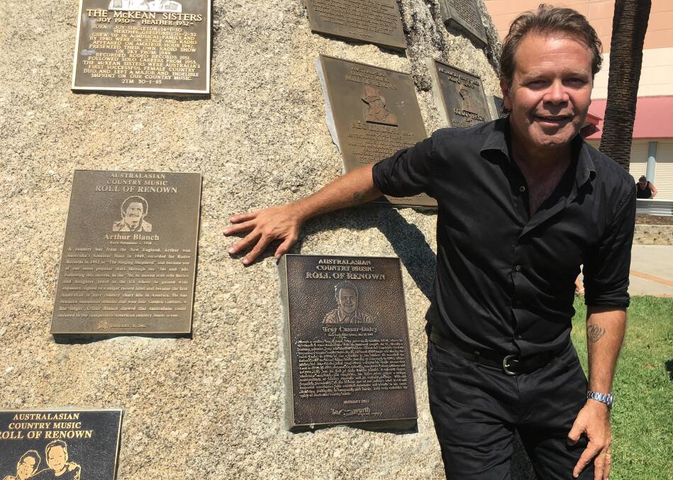 ON THE ROCK: Troy Cassar-Daley's plaque on the Roll of Renown was unveiled on Sunday morning. Picture: Laurie Bullock