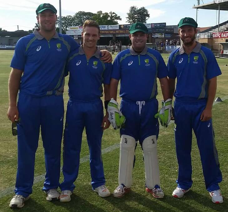 BLUE FORCE: NSW Country players Caleb Ziebell, Ben Patterson, Tom Groth and Cameron Suidgeest. Photo: Facebook