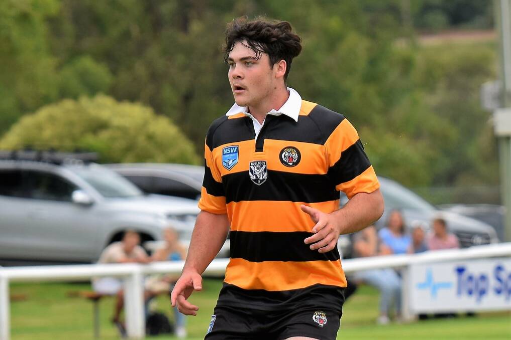 SAM THE MAN: Tigers lock Sam Fechner scored in a 22-4 under-18 loss to the Central Coast Roosters on Saturday. Photo: Jason Smith