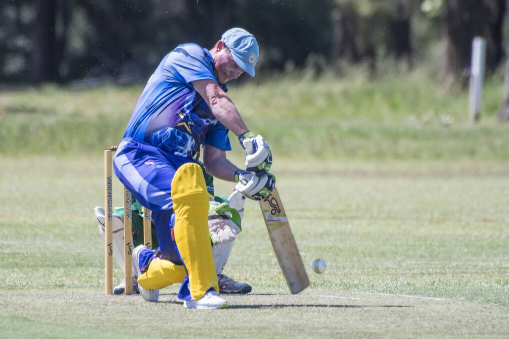 STYLE GUIDE: Old Boys No.3 Adam Lole en route to a 67-ball 54 in a comfortable win over Bective East at Riverside 2. Photo: Peter Hardin