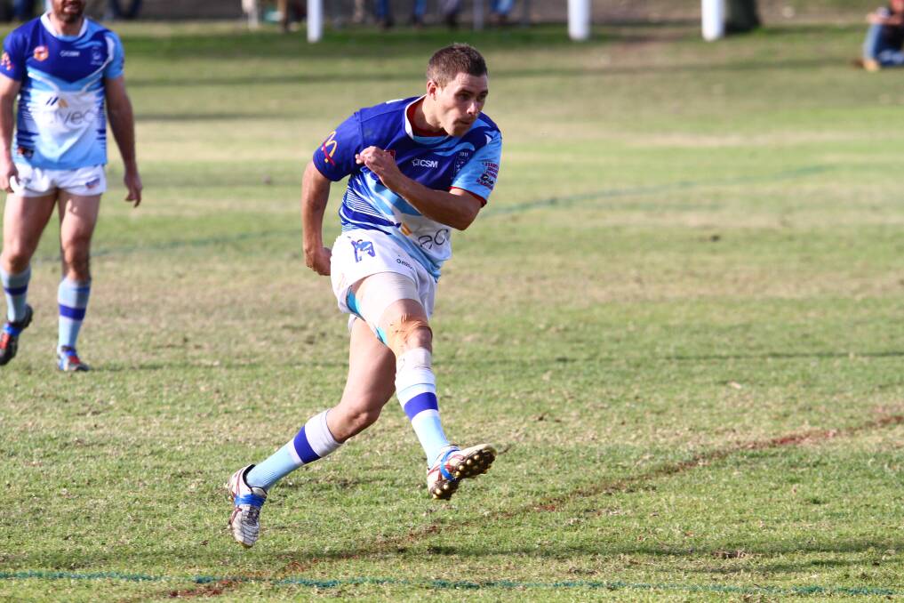 DANGEROUS: Blues halfback Justin Knight was a constant threat.