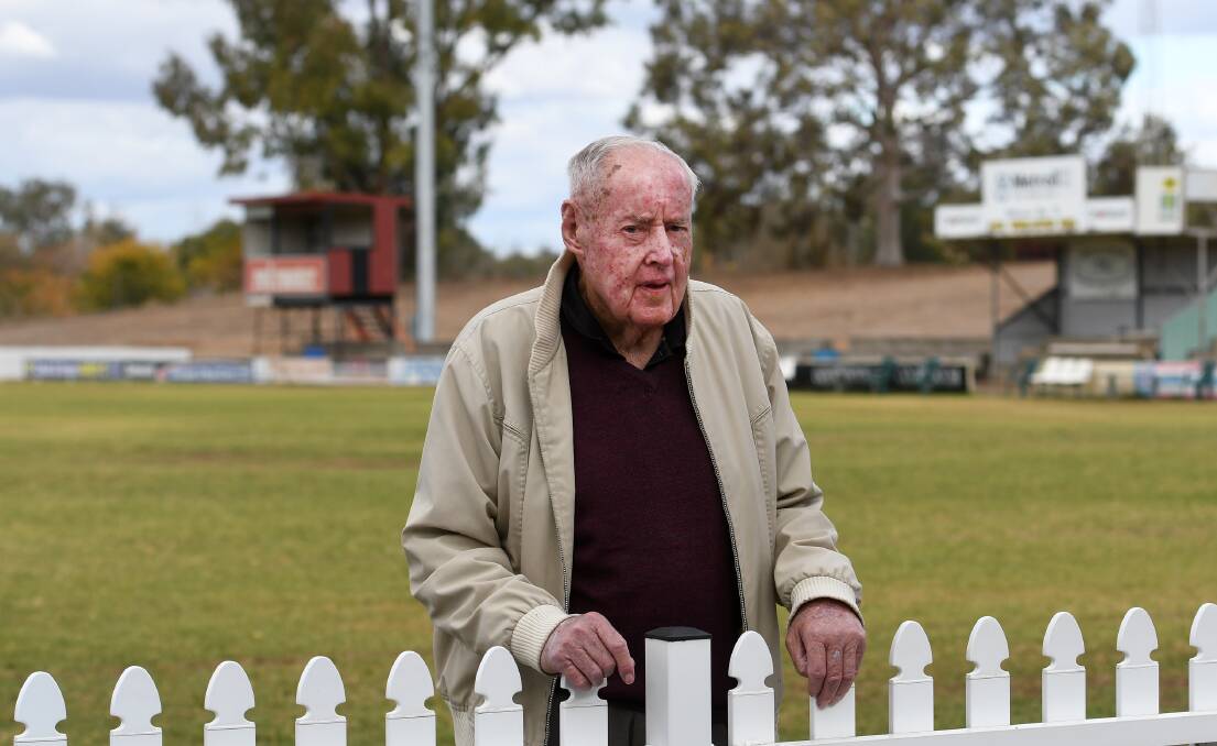 MARK OF RESPECT: Jack Woolaston at the ground named after him. "It’s been a family tradition, Norths, since I come back from the war.” Photo: Gareth Gardner 