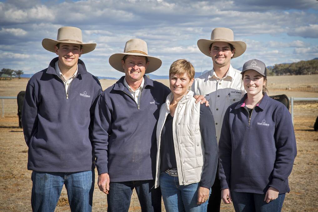 ON THE FARM: Bective East captain Jye Paterson, left, with his father Chris, mum Natalie, elder brother Luke and elder sister Cara. Photo: Supplied 
