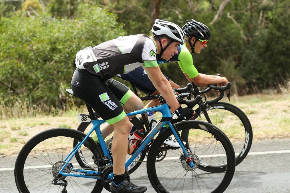 WELL-OILED: Tamworth's Steven Roberts turns machine in the under-19 road race at the national championships in Ballarat, before spluttering. Photo: Supplied