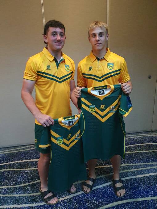 Lahrs, right, with his great mate and fellow Australian Schoolboy Logan Spinks. Picture supplied