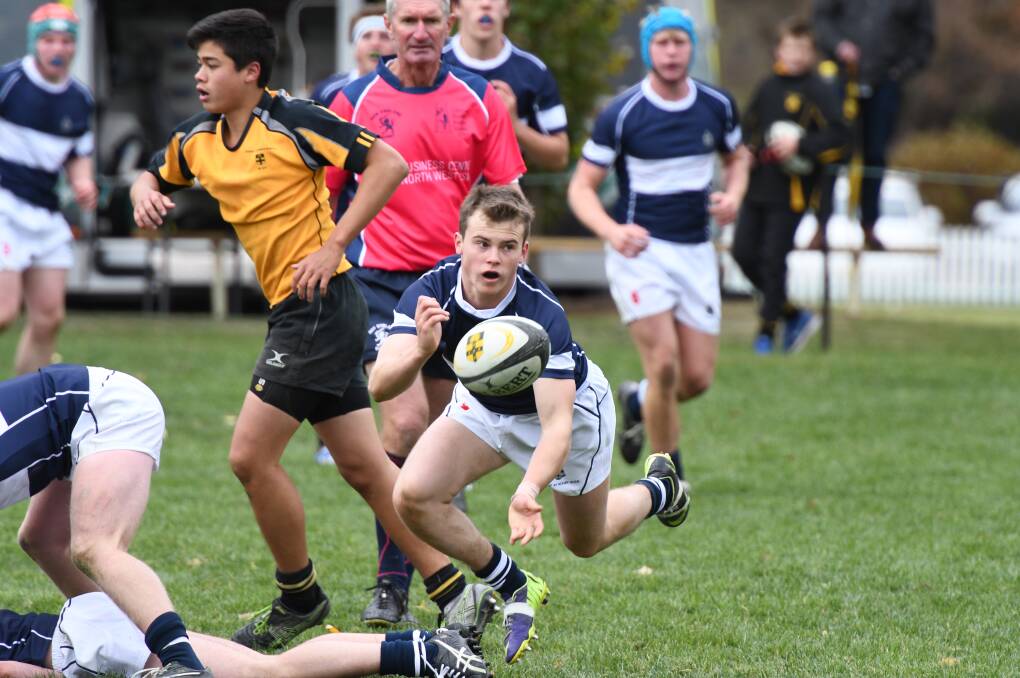 THE PLAYMAKER: TAS halfback Tully Muller looks to spark something in the side's 24-6 win over Sydney Grammar.