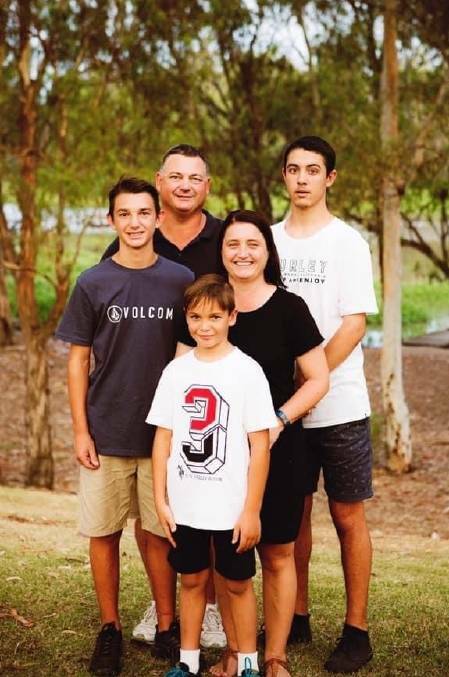REMEMBERED: The late Paul "Poey" Raveneau and his family: wife Stacey and sons Bryce, Layne and Peyton. Photo: Supplied