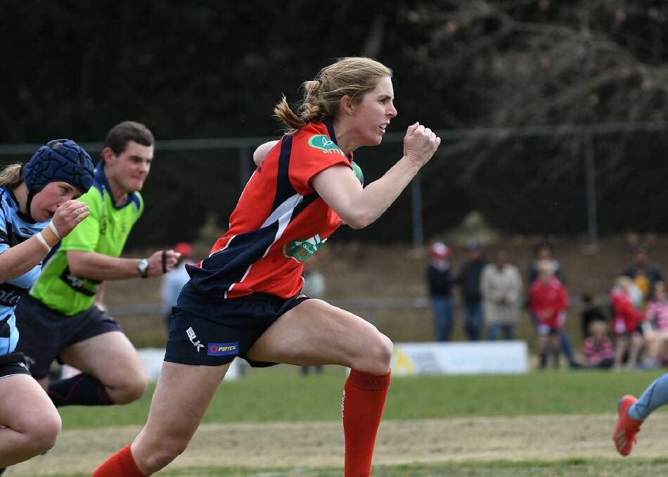 POWERING: Red Devils charged into the grand final, where they will meet Pirates in Walcha on Saturday and where Christie Chapman (pictured) will look to strike. Photo: Sara Hincks 