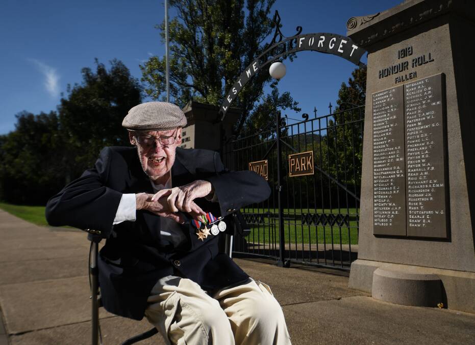 Jack Woolaston attends Tamworth's 2023 Anzac Day commemorations. File picture by Gareth Gardner